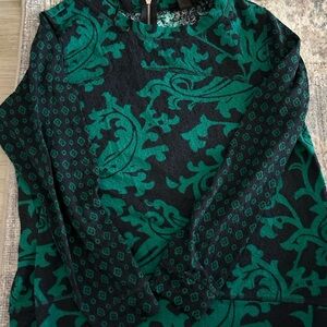 Green and Black Patterned Sweater